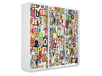 Шкаф-купе Экспресс 3-х дверный (Фото №1017 Буквы)