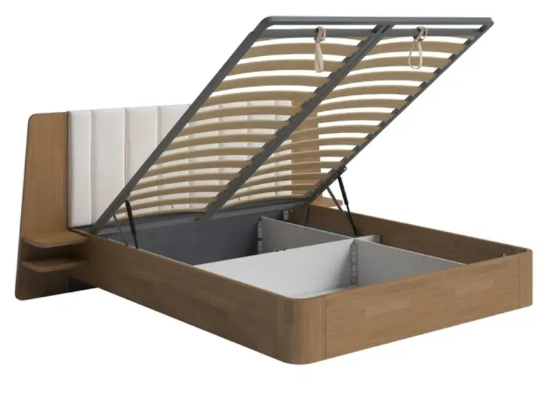 Парящая кровать FlyWood с полками (береза)